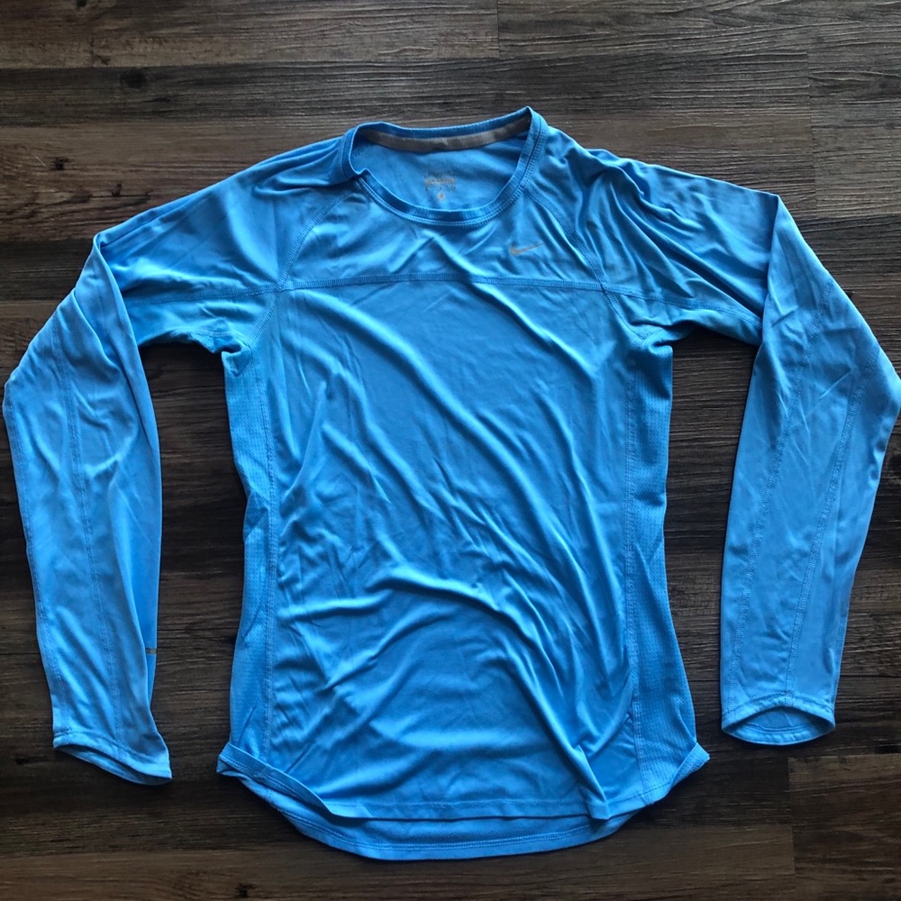 Light blue dri-fit Nike workout shirt